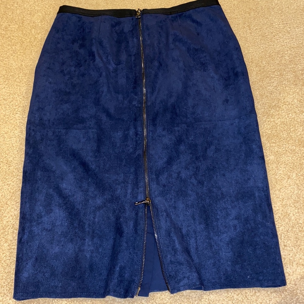 Bcbg double zipper midi suede skirt pencil - Picture 7 of 8